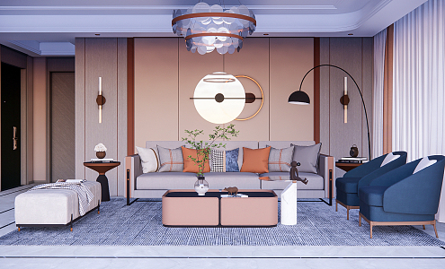 modern living room home living room 3d model