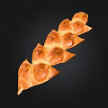 Golden Baked Flaky Pastry Snacks Arranged In String Shape With Crispy Texture 3d model