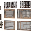 Traditional Decorative Screens with Various Designs and Intricate Wooden Frames