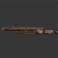 Natural Decorative Elements With Twigs Stones And Dried Leaves