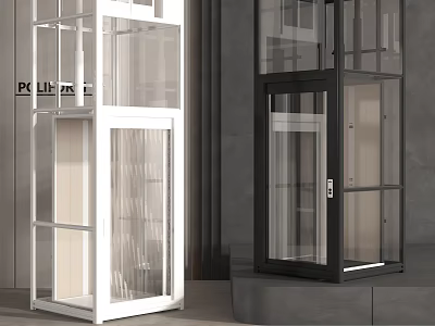 Modern Glass Elevators With Different Color Designs 3d model