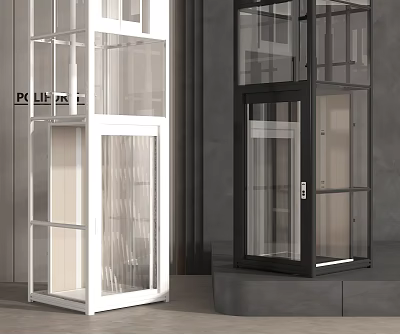 Modern Glass Elevators With Different Color Designs 3d model