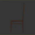 Simple Brown Wooden Chair With Slatted Back And Plank Seat Design