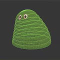Cute Green Spiral Toy With Big Eyes And Glowing Reflective Base