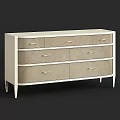 Elegant Modern Beige Dresser With Multiple Drawers Metal Handles And Slim Legs