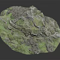 Detailed Miniature Terrain Model Featuring Castle Ruins Green Grass And Stone Structures