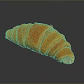 Freshly Baked Golden Croissant With Flaky Layers And Buttery Taste
