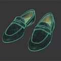 Navy Blue Loafers With Yellow Interior And Beige Sole For Formal Business Wear