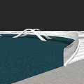 Modern Landscape Bridge With White Curved Structure Over Water And People Walking