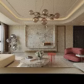 Glossy Spherical Decorative Ornament Set With Metal Frame And White Hydrangea Bouquet In Modern Interior