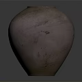 Brownish Purple Clay Vase With Textured Surface And Blue Tag On Dark Background