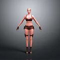 3D Female Character Model With Brown Bikini Top Shorts And Straps Design