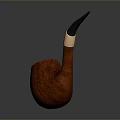 Classic Red Wooden Smoking Pipe With Black Mouthpiece And Golden Connector