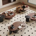 In ancient times, there are several corners on the side of the tea table. 3d model