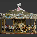European-style carousel children's playground children's playground 3d model