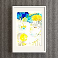 Vibrant Abstract Painting With Colorful Brush Strokes And Geometric Shapes