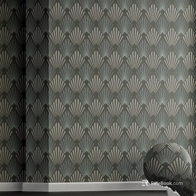 Geometric Pattern Wallpaper With Elegant Design And Decorative Elements For Modern Interior 3d model 