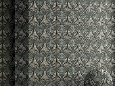 Geometric Pattern Wallpaper With Elegant Design And Decorative Elements For Modern Interior 3d model