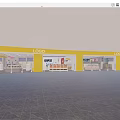Bright Mall Store With Neatly Arranged Shelves And Various Food Products