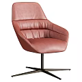 Modern Leather Office Chairs Beige And Red With Swivel Base Armrests And Comfortable Backrest