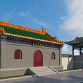 Traditional Chinese Ancient Architecture With Yellow Tiled Roof Stone Wall Steps And White Balustrades