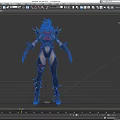 Game Character In Black And Red Spiked Armor With Leather Boots And Combat Stance