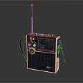 Vintage Portable Radio With Retro Design Antenna Knobs Display Panel And Handle