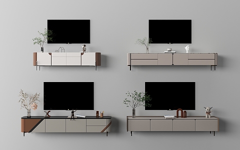 Modern TV Cabinet TV Background Cabinet 3d model