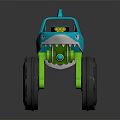 Kids Shark Themed Toy Truck With Big Green Wheels And Blue Body Design