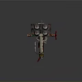 Mechanical Multi Barrel Weapon With Metal Components And Retro Design 3d model