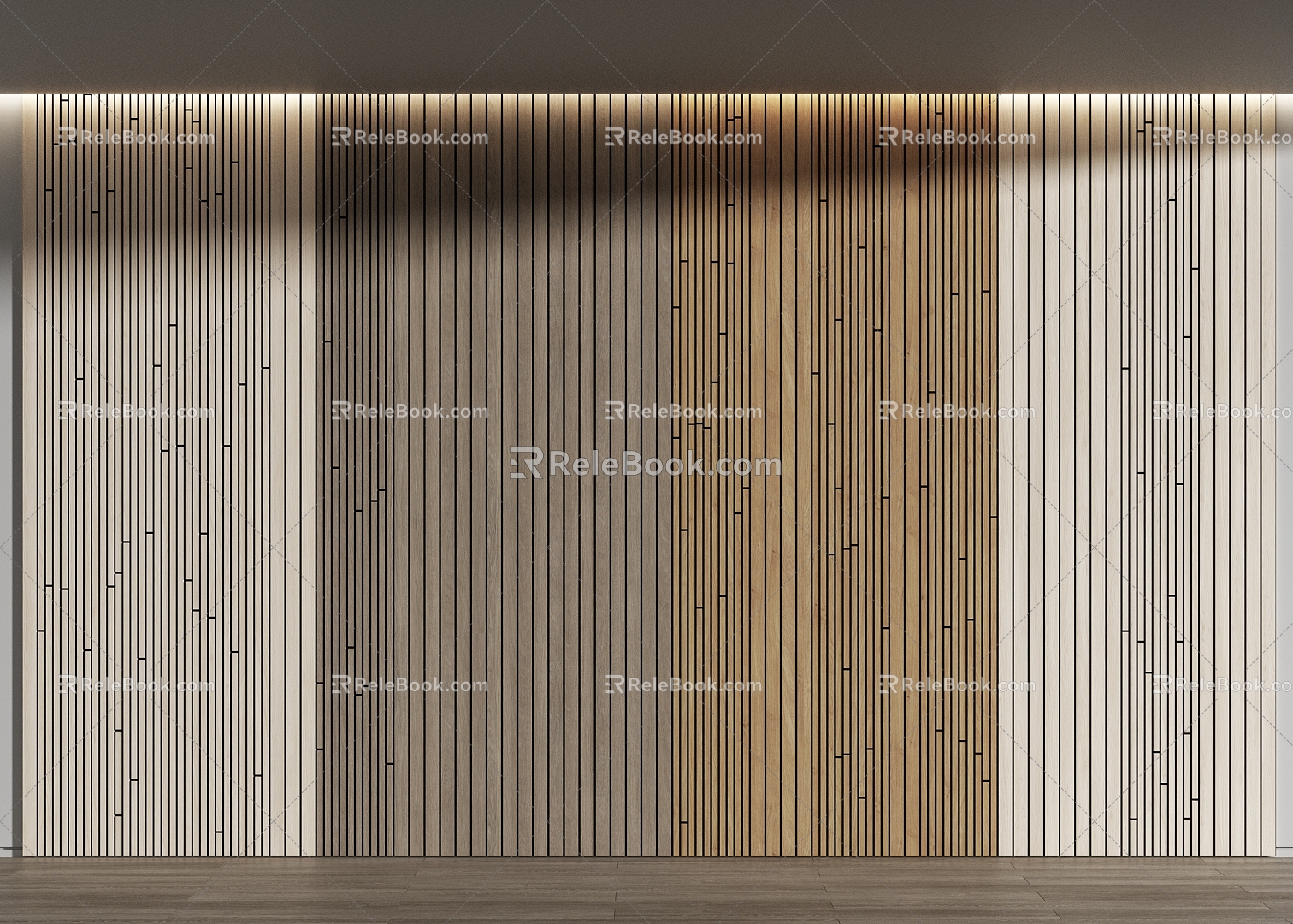 Wooden veneer wall panel wall veneer great wall panel 3d model