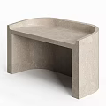 Modern Minimalist Bedside Table With Smooth Concrete Surface And Curved Design 3d model