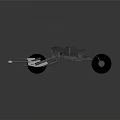 Detailed Custom Motorcycle Chassis Featuring Heavy Duty Frame And Large Tires