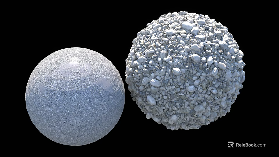 Natural Stone and Wood Spheres with Smooth and Rough Textured Surfaces 3d model 
