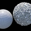 Natural Stone and Wood Spheres with Smooth and Rough Textured Surfaces