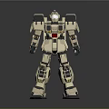Game Movie Character Futuristic Armored Mech With White Gray Mechanical Design