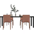 Modern Dining Table and Chair Combination Dining Table and Chair 3d model
