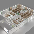 Modern Retail Store Interior With Wooden Shelves Product Displays And Bright Lighting