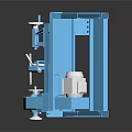 Sturdy Blue Mechanical Equipment With Platform Stand Rotating Parts And White Circular Base