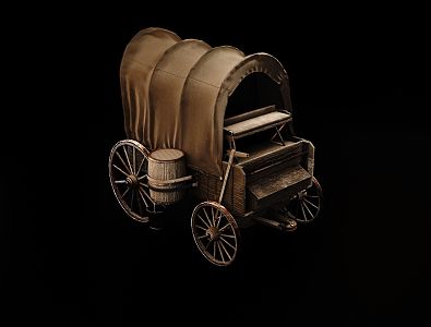 Realistic Medieval Carriage Modern Realistic Medieval Ancient Transport Vehicle Truck Transport Vehicle Carriage 3d model