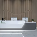 Reception Desk Reception Computer Office Chair Accessories 3d model
