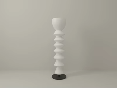 Modern Minimalist Decorative Ornament Set With White Spiral Design And Black Base 3d model