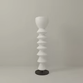Modern Minimalist Decorative Ornament Set With White Spiral Design And Black Base