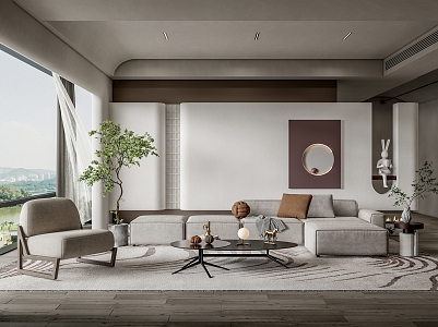 Quiet home living room SU model 3d model