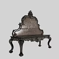 Vintage Wooden Leisure Chair With Ornate Carved Backrest And Decorative Legs