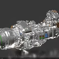 Detailed Aircraft Engine 3D Model With Turbine Blades And Metal Mechanical Components