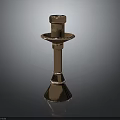 Vintage Copper Candlestick Holder With Decorative Base And Reflective Surface 3d model