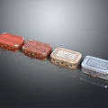 Assorted Vintage Decorative Boxes In Red Brown Beige Blue Tones