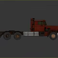 Red Heavy Duty Semi Truck Cab With Metal Wheels And Trailer Hitch