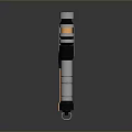 Tactical Tubular Weapon With Vertical Cylindrical Design Black Orange Sections And Bottom Hook